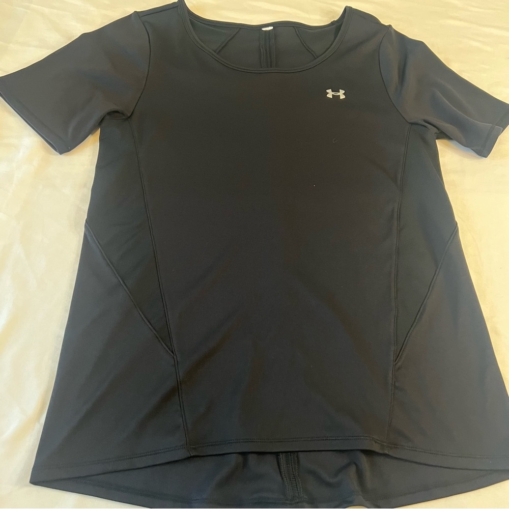 Under Armour Black Short Sleeve Athletic Training Shirt Womens Medium